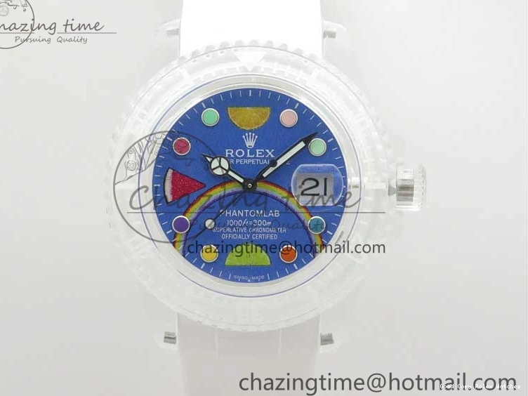 AAA Replica Watches Strap Fruit 3AF FreshLook 2620 Blue Submariner Phantomlab Rubber Transparent Dial Best Edition VR on White 1219